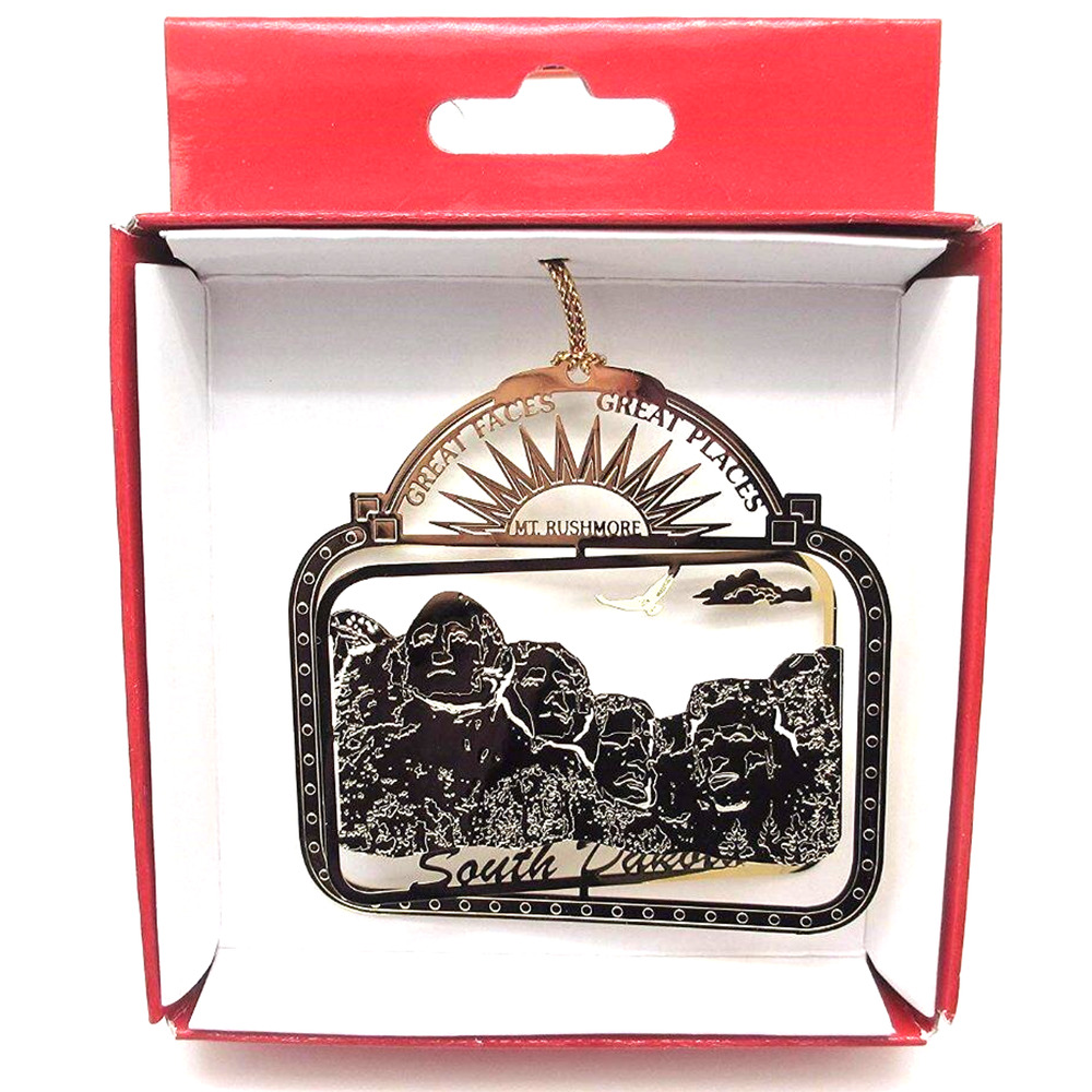 Mount Rushmore Ornament South Dakota Travel Brass Patriotic US Presidents